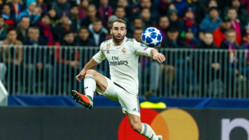 MOSCOW, RUSSIA - OCTOBER 02: Dani Carvajal of Real Madrid controls the ball during the Group G match of the UEFA Champions League between CSKA Moscow and Real Madrid at Arena CSKA stadium on October 2, 2018 in Moscow, Russia. (Photo by TF-Images/Getty Images)