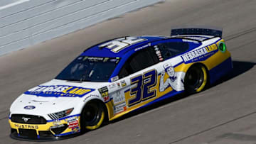 KANSAS CITY, KANSAS - OCTOBER 18: Corey LaJoie, driver of the #32 Kansasland Ford, practices for the Monster Energy NASCAR Cup Series Hollywood Casino 400 at Kansas Speedway on October 18, 2019 in Kansas City, Kansas. (Photo by Jonathan Ferrey/Getty Images)