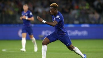 PERTH, AUSTRALIA - JULY 23: Callum Hudson-Odoi of Chelsea controls the ball during the international friendly between Chelsea FC and Perth Glory at Optus Stadium on July 23, 2018 in Perth, Australia. (Photo by Paul Kane/Getty Images)