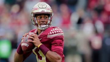 Florida State Seminoles quarterback Jordan Travis (13) looks to pass. The Florida State Seminoles beat the Alabama State Hornets 49-12 on Saturday, Nov. 16, 2019.Fsu V Alabama St2098