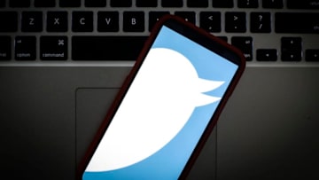 The Twitter logo is seen on a portable mobile device in this photo illustration on January 22, 2019. (Photo by Jaap Arriens/NurPhoto via Getty Images)