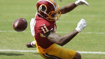 LANDOVER, MD - SEPTEMBER 10: Terrelle Pryor Sr #11 of the Washington Redskins tries to complete a pass against the Philadelphia Eagles in the second quarter at FedExField on September 10, 2017 in Landover, Maryland. (Photo by Patrick McDermott/Getty Images)