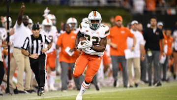 Cam'ron Harris, Miami Hurricanes. (Photo by Mark Brown/Getty Images)