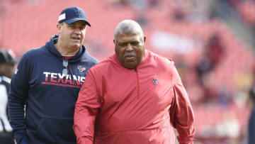 Houston Texans head coach Bill O'Brien and DC Romeo Crennel (Photo by Patrick McDermott/Getty Images)