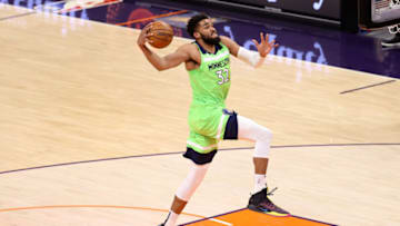 Karl-Anthony Towns of the Minnesota Timberwolves. (Photo by Abbie Parr/Getty Images)