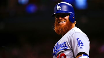 ST. LOUIS, MO - SEPTEMBER 16: Justin Turner #10 of the Los Angeles Dodgers looks on from the on-deck circle during a game against the St. Louis Cardinals in the sixth inning at Busch Stadium on September 16, 2018 in St. Louis, Missouri. (Photo by Dilip Vishwanat/Getty Images)