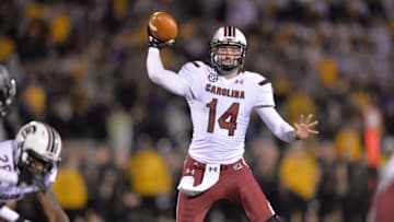 Quarterback Conner Shaw #14 of the South Carolina Gamecocks. (Photo by Peter Aiken/Getty Images)