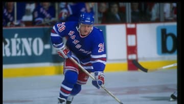 Steve Larmer of the New York Rangers . Mandatory Credit: Robert Laberge /Allsport