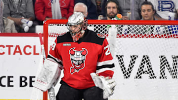Mackenzie Blackwood #29 of the Binghamton Devils (Photo by Minas Panagiotakis/Getty Images)