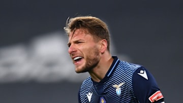 TURIN, ITALY - MARCH 06: Ciro Immobile of SS Lazio reacts during the Serie A match between Juventus and SS Lazio at Allianz Stadium on March 06, 2021 in Turin, Italy. (Photo by Claudio Villa./Getty Images)