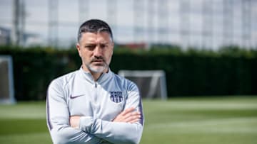 Coach of Barça B Javier Garcia Pimienta. (Photo by Xavi Torrent/Getty Images for The Times )