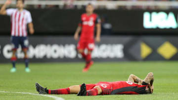 ZAPOPAN, MEXICO - APRIL 25: Players of Toronto Fc react after being defeated the second leg match of the final between Chivas and Toronto FC as part of CONCACAF Champions League 2018 at Akron Stadium on April 25, 2018 in Zapopan, Mexico. (Photo by Refugio Ruiz/Getty Images)