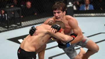 LAS VEGAS, NV - JULY 06: Chance Rencountre and Ismail Naurdiev of Austria grapple in their welterweight fight during the UFC 239 event at T-Mobile Arena on July 6, 2019 in Las Vegas, Nevada. (Photo by Josh Hedges/Zuffa LLC/Zuffa LLC)