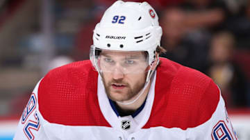 GLENDALE, ARIZONA - OCTOBER 30: Jonathan Drouin #92 of the Montreal Canadiens during the NHL game against the Arizona Coyotes at Gila River Arena on October 30, 2019 in Glendale, Arizona. The Canadiens defeated the Coyotes 4-1. (Photo by Christian Petersen/Getty Images)
