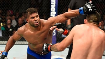 LAS VEGAS, NV - JULY 08: (L-R) Alistair Overeem of the Netherlands punches Fabricio Werdum of Brazil in their heavyweight bout during the UFC 213 event at T-Mobile Arena on July 8, 2017 in Las Vegas, Nevada. (Photo by Josh Hedges/Zuffa LLC/Zuffa LLC via Getty Images)