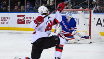 New Jersey Devils center Jesper Boqvist (70) during the second period at Madison Square Garden. Mandatory Credit: Dennis Schneidler-USA TODAY Sports