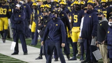 Michigan Wolverines head coach Jim Harbaugh during action against the Wisconsin Badgers at Michigan Stadium in Ann Arbor, Saturday, Nov. 14, 2020.Wolverines