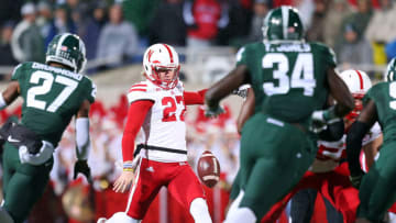 Nebraska Football punter Sam Foltz (27) attempts a punt during (Mike Carter-USA TODAY Sports)