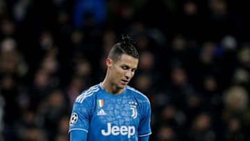 LYON, FRANCE - FEBRUARY 26: Cristiano Ronaldo of Juventus during the UEFA Champions League match between Olympique Lyon v Juventus at the Parc Olympique Lyonnais on February 26, 2020 in Lyon France (Photo by Erwin Spek/Soccrates/Getty Images)