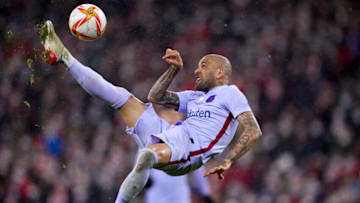 Dani Alves of FC Barcelona. (Photo by Ion Alcoba/Quality Sport Images/Getty Images)