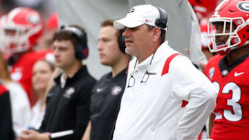 Auburn footballGeorgia football analyst Mike Bobo on the sideline during the G-Day spring football game in Athens, Ga., on Saturday, April 16, 2022. The black team won 26-23.News Joshua L Jones