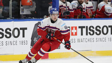 BUFFALO, NY - JANUARY 02: Filip Zadina #18 of Czech Republic skates against Finland during the third period of play in the IIHF World Junior Championships Quarterfinal game at the KeyBank Center on January 2, 2018 in Buffalo, New York. (Photo by Nicholas T. LoVerde/Getty Images)