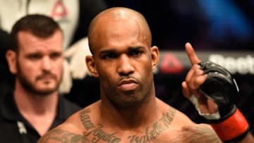 LONDON, ENGLAND - MARCH 18: Jimi Manuwa of England enters the Octagon before facing Corey Anderson in their light heavyweight fight during the UFC Fight Night event at The O2 arena on March 18, 2017 in London, England. (Photo by Josh Hedges/Zuffa LLC/Zuffa LLC via Getty Images)