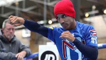 Emmanuel Rodriguez during the workout at Spitalfields Market, London. (Photo by Jonathan Brady/PA Images via Getty Images)