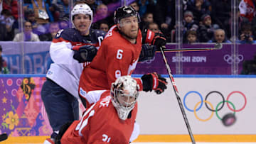 Canada's Carey Price, Shea Weber. AFP PHOTO / ANDREJ ISAKOVIC (Photo credit should read ANDREJ ISAKOVIC/AFP via Getty Images)