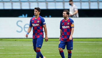 Luis Suarez of FC Barcelona, Lionel Messi of FC Barcelona (Photo by David S. Bustamante/Soccrates/Getty Images)