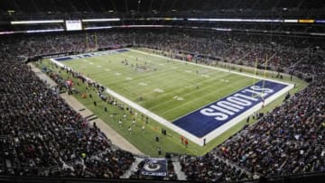 Oct 19, 2014; St. Louis, MO, USA; A general view of the Edward Jones Dome as the Seattle Seahawks play the St. Louis Rams. St. Louis defeated Seattle 28-26. Mandatory Credit: Jeff Curry-USA TODAY Sports