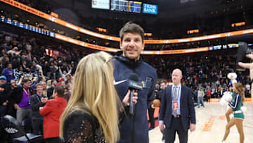 SALT LAKE CITY, UT - DECEMBER 4: Kyle Korver #26 of the Utah Jazz speaks with the media after the game against the San Antonio Spurs on December 4, 2018 at vivint.SmartHome Arena in Salt Lake City, Utah. Copyright 2018 NBAE (Photo by Melissa Majchrzak/NBAE via Getty Images)