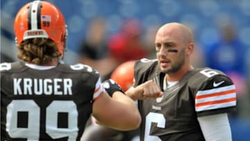 Despite the presence of Johnny Manziel, it is possible the Cleveland Browns could sign Brian Hoyer to a contract extension Mandatory Credit: Jim Brown-USA TODAY Sports