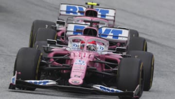 Sergio Perez and Lance Stroll, Racing Point, Formula 1 (Photo by LEONHARD FOEGER/POOL/AFP via Getty Images)