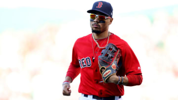 BOSTON, MASSACHUSETTS - SEPTEMBER 29: Mookie Betts #50 of the Boston Red Sox runs to the dugout during the fifth inning against the Baltimore Orioles at Fenway Park on September 29, 2019 in Boston, Massachusetts. (Photo by Maddie Meyer/Getty Images)