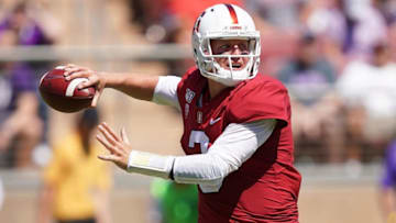 PALO ALTO, CA - AUGUST 31: K.J. Costello #3 of the Stanford Cardinal drops back to pass against the Northwestern Wildcats during the second quarter of an NCAA football game at Stanford Stadium on August 31, 2019 in Palo Alto, California. (Photo by Thearon W. Henderson/Getty Images)