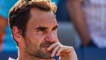 MONTREAL, QC - AUGUST 13: Roger Federer of Switzerland looks on after his 6-3, 6-4 loss to Alexander Zverev of Germany in the final during day ten of the Rogers Cup presented by National Bank at Uniprix Stadium on August 13, 2017 in Montreal, Quebec, Canada. (Photo by Minas Panagiotakis/Getty Images)