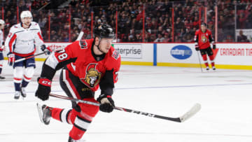 OTTAWA, ON - JANUARY 31: Filip Chlapik #78 of the Ottawa Senators skates against the Washington Capitals at Canadian Tire Centre on January 31, 2020 in Ottawa, Ontario, Canada. (Photo by Jana Chytilova/Freestyle Photography/Getty Images)