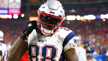 Sep 11, 2016; Glendale, AZ, USA; New England Patriots tight end Martellus Bennett (88) against the Arizona Cardinals at University of Phoenix Stadium. The Patriots defeated the Cardinals 23-21. Mandatory Credit: Mark J. Rebilas-USA TODAY Sports