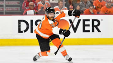 Apr 24, 2016; Philadelphia, PA, USA; Philadelphia Flyers center Claude Giroux (28) during the second period against the Washington Capitals in game six of the first round of the 2016 Stanley Cup Playoffs at Wells Fargo Center. Mandatory Credit: Derik Hamilton-USA TODAY Sports