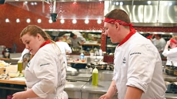 HELL'S KITCHEN: L-R: Contestants Morgana and Payton in the “Stirring the Pot” episode airing Monday, June 28 (8:00-9:00 PM ET/PT) on FOX. CR: Scott Kirkland / FOX. © 2021 FOX MEDIA LLC.