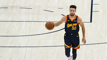 SALT LAKE CITY, UT - JANUARY 21: Stephen Curry #30 of the Golden State Warriors in action during a game against the Utah Jazz at Vivint Smart Home Arena on January 23, 2021 in Salt Lake City, Utah. NOTE TO USER: User expressly acknowledges and agrees that, by downloading and/or using this photograph, user is consenting to the terms and conditions of the Getty Images License Agreement. (Photo by Alex Goodlett/Getty Images)