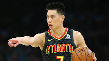 Jeremy Lin #7 of the Atlanta Hawks directs his team during the first quarter against the Boston Celtics at TD Garden. (Photo by Maddie Meyer/Getty Images)