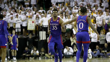WACO, TEXAS - FEBRUARY 22: Udoka Azubuike #35 of the Kansas Jayhawks in the first half at Ferrell Center on February 22, 2020 in Waco, Texas. (Photo by Ronald Martinez/Getty Images)