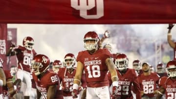 Sep 17, 2016; Norman, OK, USA; Oklahoma Sooners players are introduced before the game against the Ohio State Buckeyes at Gaylord Family - Oklahoma Memorial Stadium. Mandatory Credit: Kevin Jairaj-USA TODAY Sports