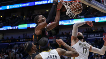Miami Heat center Bam Adebayo (13) dunks the ball against New Orleans Pelicans(Stephen Lew-USA TODAY Sports)