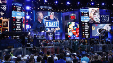 NASHVILLE, TN - APRIL 25: General view of the stage and signage prior to the start of the first round of the NFL Draft on April 25, 2019 in Nashville, Tennessee. (Photo by Joe Robbins/Getty Images)