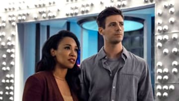 The Flash -- "Into The Void" -- Image Number: FLA601a_0149ra.jpg -- Pictured (L-R): Candice Patton as Iris West - Allen and Grant Gustin as Barry Allen -- Photo: Katie Yu/The CW -- © 2019 The CW Network, LLC. All rights reserved