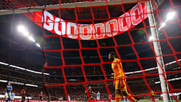 ATLANTA, GA - NOVEMBER 11: Goalkeeper Sean Johnson #1 of New York City reacts after giving up a penalty kick goal to Josef Martinez #7 of Atlanta United during the Eastern Conference Semifinals between New York City FC and Atlanta United FC at Mercedes-Benz Stadium on November 11, 2018 in Atlanta, Georgia. (Photo by Kevin C. Cox/Getty Images)