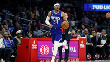 LOS ANGELES, CA - APRIL 07: Tobias Harris #34 of the Los Angeles Clippers controls the ball during the game against the Denver Nuggets at Staples Center on April 7, 2018 in Los Angeles, California. NOTE TO USER: User expressly acknowledges and agrees that, by downloading and or using this photograph, User is consenting to the terms and conditions of the Getty Images License Agreement. (Photo by Josh Lefkowitz/Getty Images)